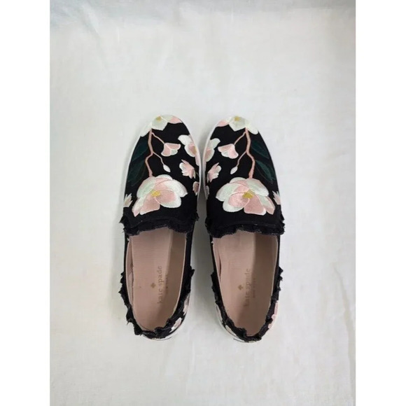 Kate Spade Floral Leonie Embroidered canvas slip on shoes women's size 9.5 - Picture 11 of 13